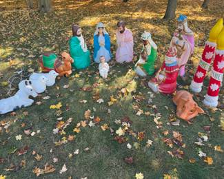 Vintage Blow Mold nativity and more