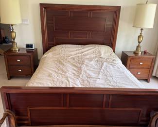 Stunning vintage queen headboard, footboard