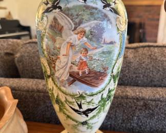 Antique porcelain hand painted vase