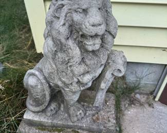 Concrete lion statue  one of two 