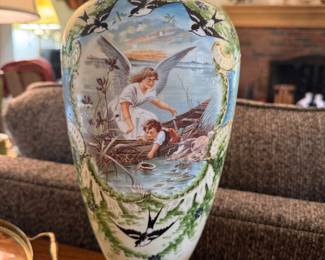 Antique porcelain hand painted vase
