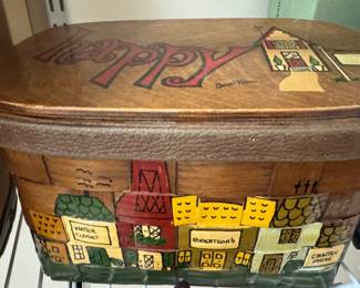 Custom hand painted basket purse…