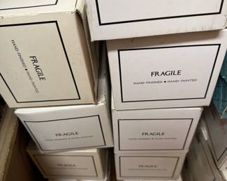 Boxes of Rockwell’s collectibles