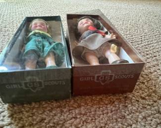 Girl Scouts and Brownies dolls in original boxes