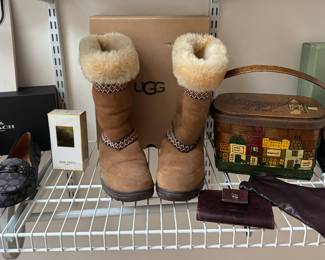 Vintage and newer boots, shoes, gloves