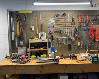 Basement PACKED full of QUALITY, clean hand tools, power tools, hardware, wood, much more!