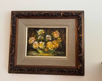 Vintage floral oil painting 