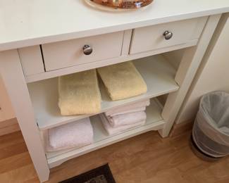 Contemporary white restroom table