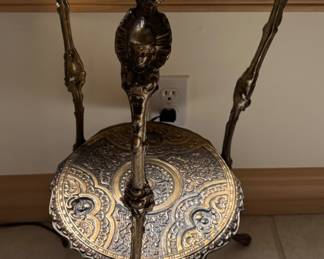 Stunning tall antique brass plant stand