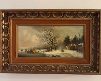 Vintage art you may just buy for the frame, note the nice velvet border.