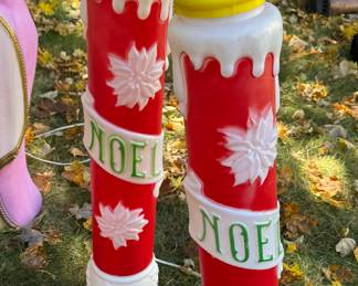Vintage Noel blow Mold candles