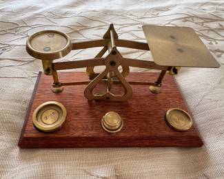 Antique brass scale