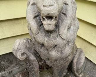 Neoclassical lion statues (pair)- no we won’t separate them, unless you want bad luck.