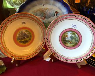 Pair of Fine antique Minton plates