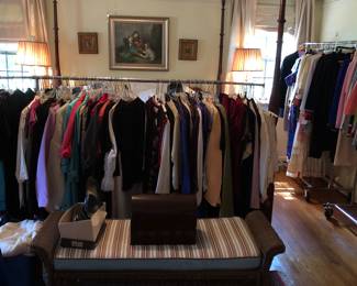 Tons of ladies clothing different sizes! Much St. John, Eileen, fisher & Misook. Shoe sizes 7 & 8 