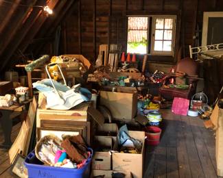 Attic above garage workshop