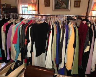 Tons of ladies clothing different sizes! Much St. John, Eileen, fisher & Misook. Shoe sizes 7 & 8 