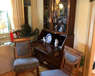 Pair of Victorian inlaid chairs