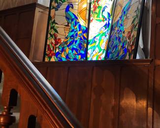 3 stained glass panels 