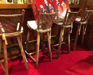 Set of four Old Hickory, Indiana barstools