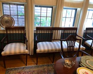 Set of three inlaid seating