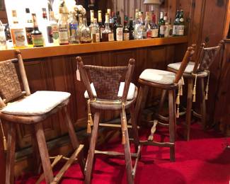 Set of 4 Old Hickory, Martinsville, Indiana bar stools 