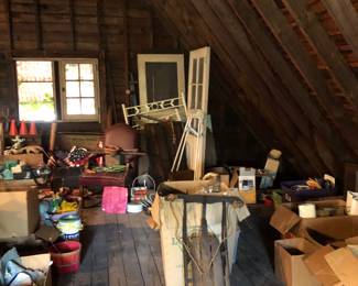 Attic above garage workshop