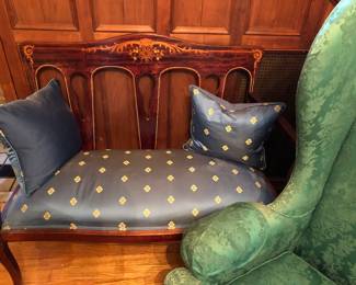 Antique inlaid settee 