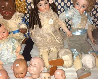 Home kiln made dolls and parts 
