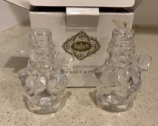 Crystal salt and pepper shakers 