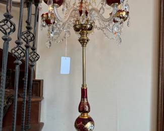 handpainted bohemian torchiere floor lamp
