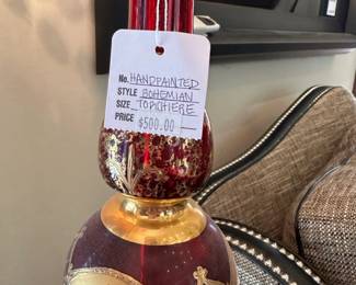 handpainted bohemian torchiere floor lamp