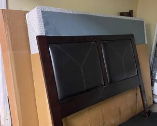 Queen bed with a brand new mattress! This is for the teenager who grew over the summer and now their feet are hanging off the edge of their twin size bed. Come get this bed and save. 