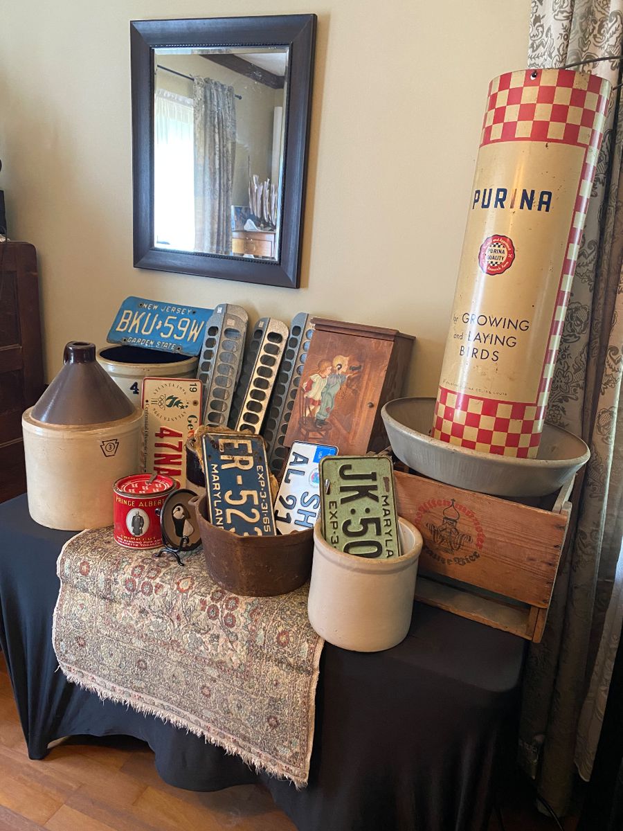 Vintage 1950s Purina feeder/new old Stock/Double sided, antique license plates, vintage crocs