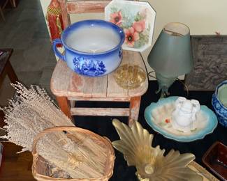 Victorian chamber pots, brass decor, children’s seating