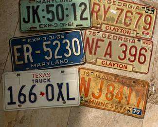 Vintage license plates