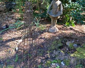 Concrete yard art metal yard art