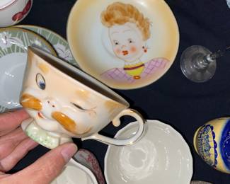 Nice selection of porcelain cups & German “sammel- rassin”