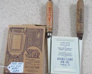New Old Stock 1950's Ice Pick Holder w/Box - Keuka Lake Ice Co.