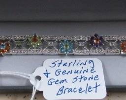 Sterling & Gem Stone Bracelet