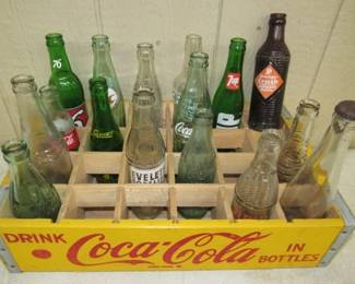 Nice Wooden Coke Crate & Bottles