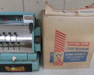 1950's Tom Thumb Toy Cash Register in Box