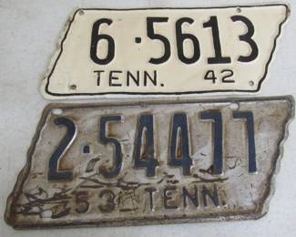 1942 & 1953 TN Shape License Plates