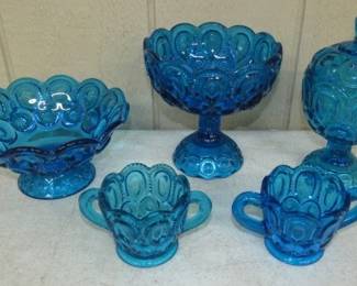 Blue Moon & Stars Glass