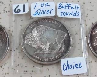 1 oz. Silver Buffalo Rounds