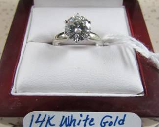14K White Gold 2 ct. Solitaire Moissanite Ring