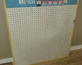 Vintage Advertising Metal Paint Brush Display Pegboard from Hardware Store - Size 37" x 42"