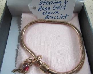 Pandora Sterling & Rose Gold Charm Bracelet
