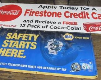 Firestone, Coke, & NAPA Banners