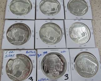 1 oz. Silver Buffalo Rounds